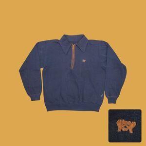 Vintage 70s Hands Off Sears Boxy 1/4 Zip Sweatshirt Mens M